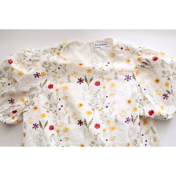 En Saison Floral Embroidered Mini Dress Multi Size Large - Picture 4 of 6